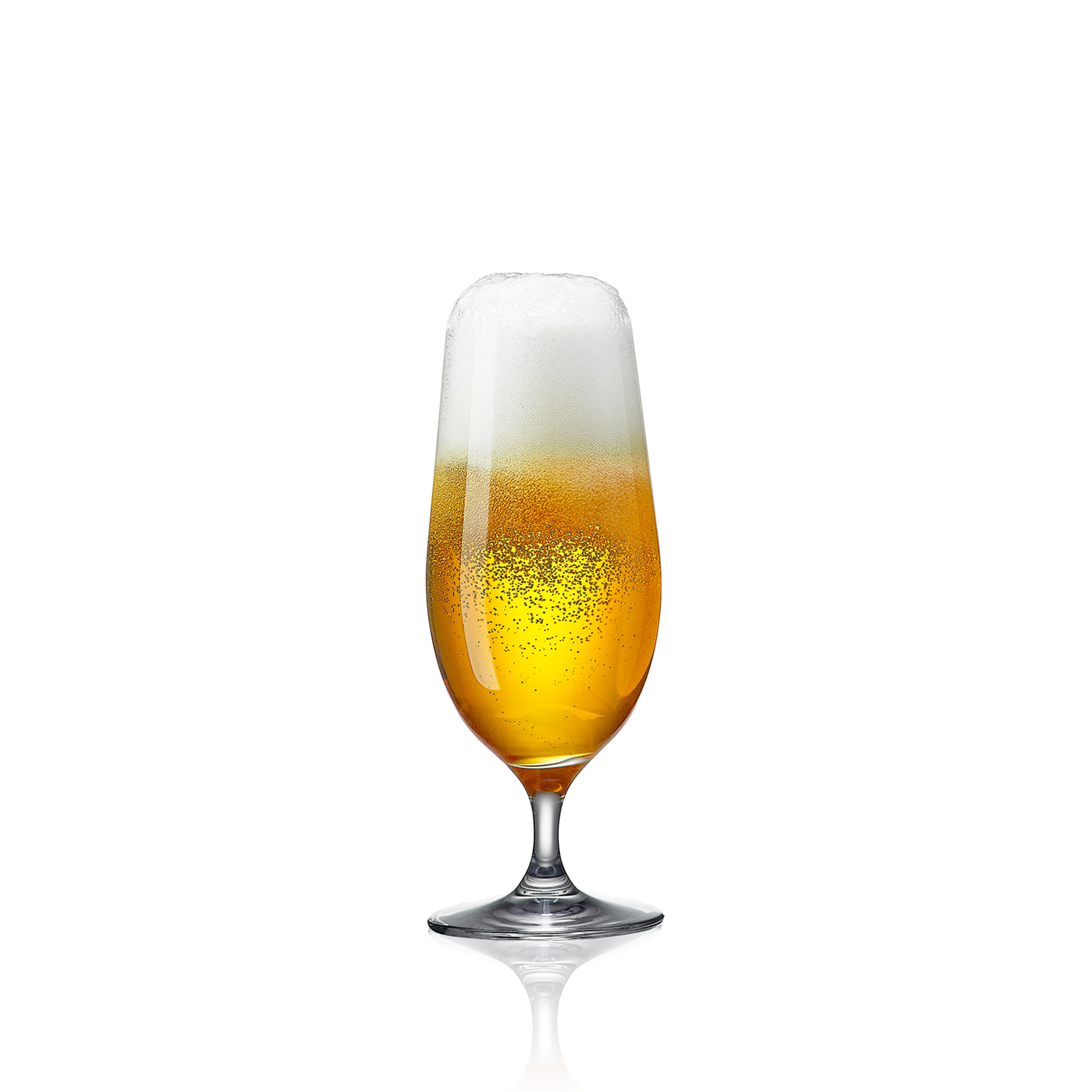 Made In Cookware - Stemmed Beer Glasses - 14 oz - Set of 4 - Italian Made  Crystal Glass - Titanium-Reinforced Stem Italy