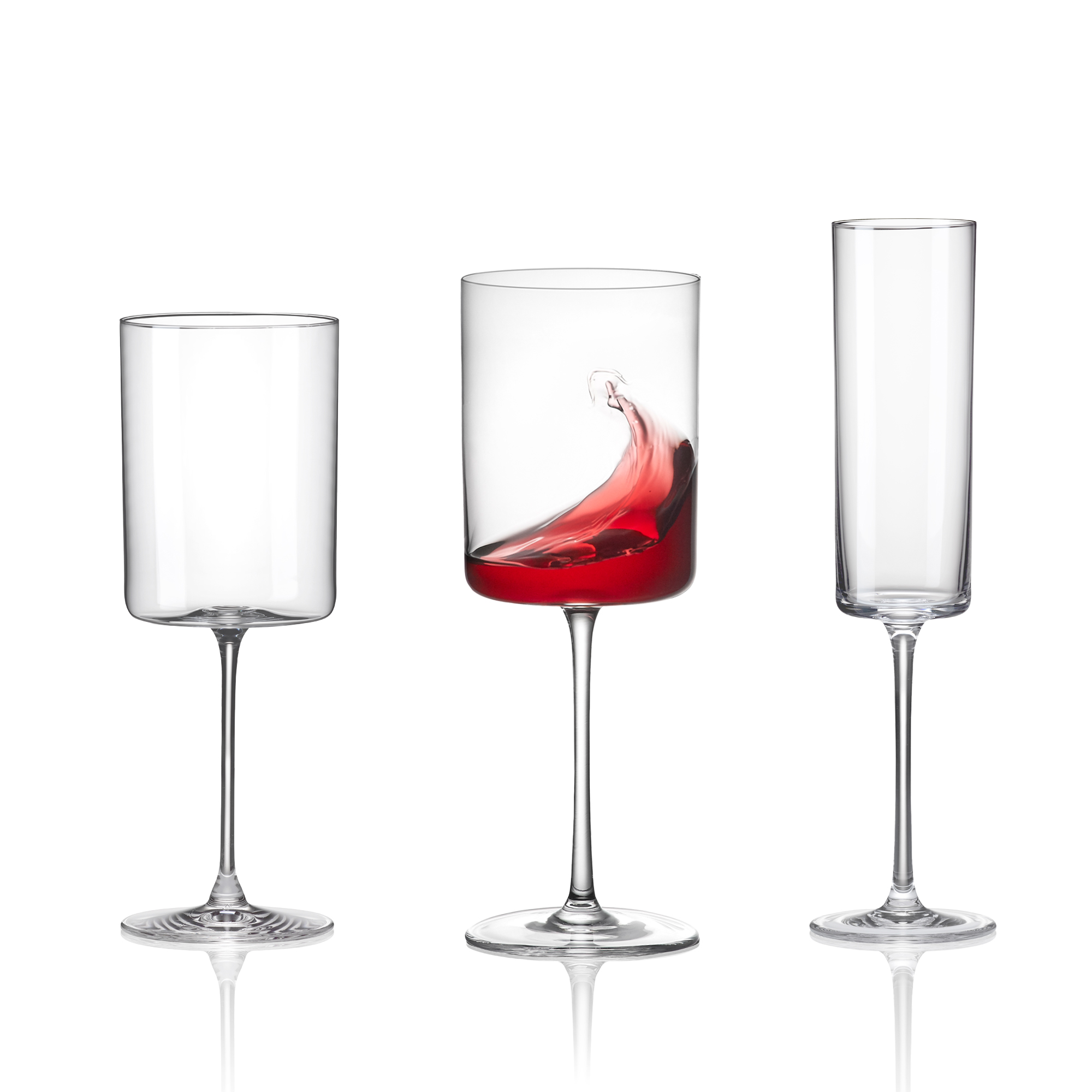 Modern Wine Glasses (Set of 4) 14 Ounces - Large Capacity, Tall Wine Glass